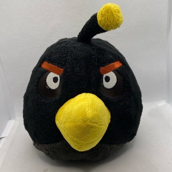 Angry Birds 6” Black Bomb Plush Stuffed Animal Bird Commonwealth Toys - Picture 1 of 9